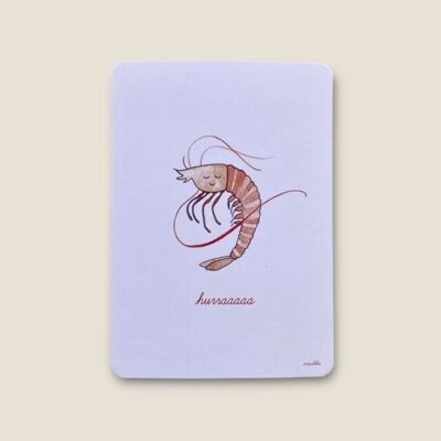 Carte postale crabe "hurraaaaa"