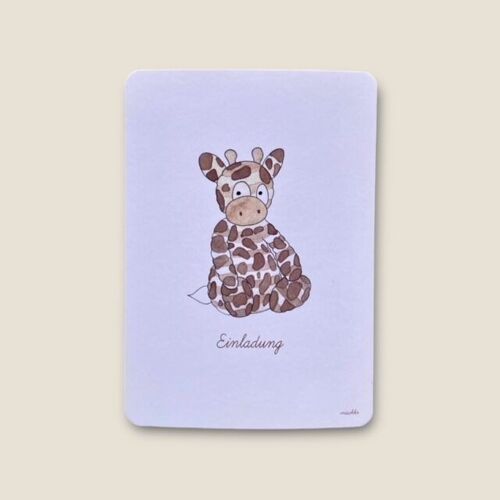 Postkarte Giraffe "Einladung"