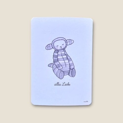Postkarte Schaf "alles Liebe"