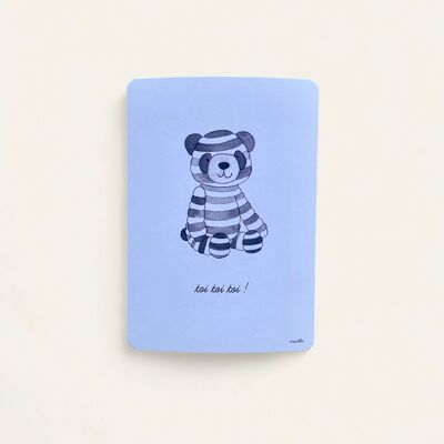 Carte postale Panda "toi toi toi"