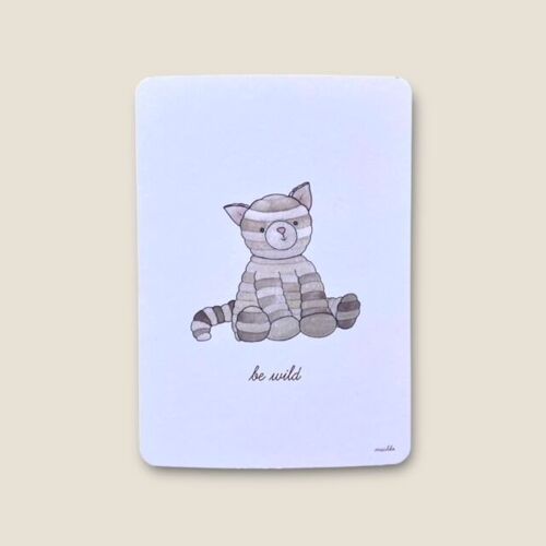 Postkarte Katze "be wild"