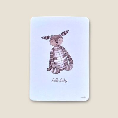 Carte postale cerf "Bonjour bébé"