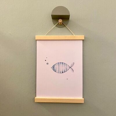 Affiche enfant poisson avec cadre