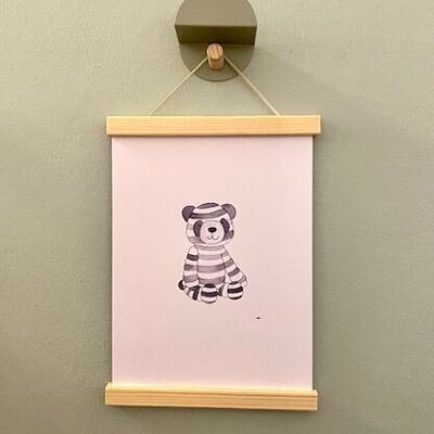 Póster infantil panda con marco