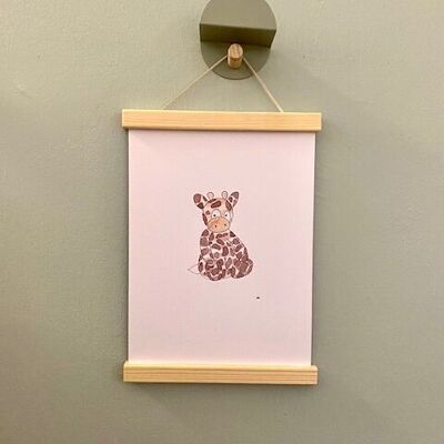 Children's poster giraffe with frame