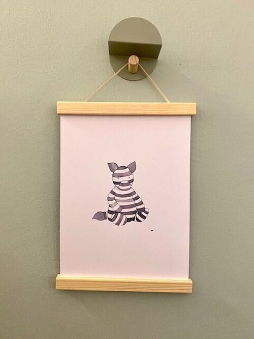 Kinderposter  Zebra mit Rahmen