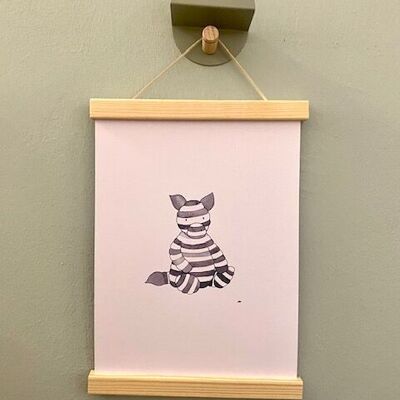 Children's poster zebra with frame