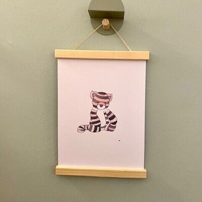 Children's poster tiger with frame