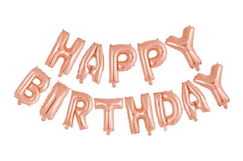 Foilballoon word 16" 'happy birthday' rose gold