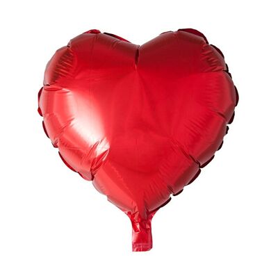 Foilballoon heartshape 18'' red  singlepacked