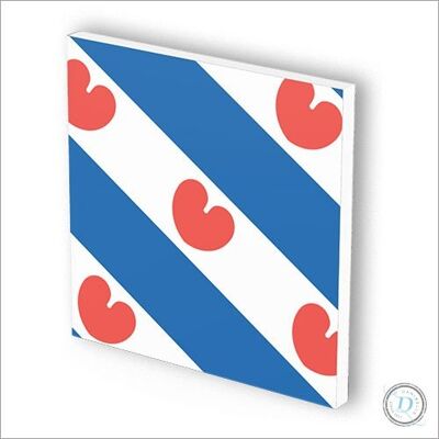 Friese kaart | kaart & tegeltje ineen | 3 mm dik | forex | Fryske flagge / Friese vlag