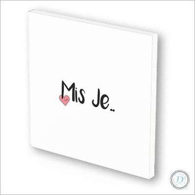 Kaart & tegeltje ineen | 3 mm dik | forex | "Mis Je"