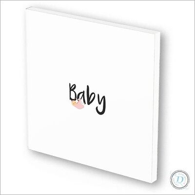 Kaart & tegeltje ineen | 3 mm dik | forex | "Baby girl"