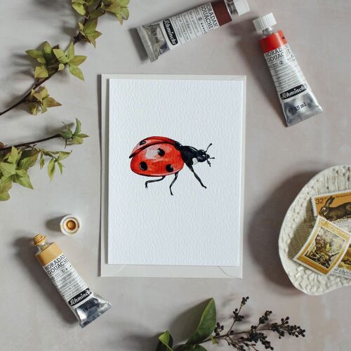 Ladybird Watercolour Sustainable Greetings Card