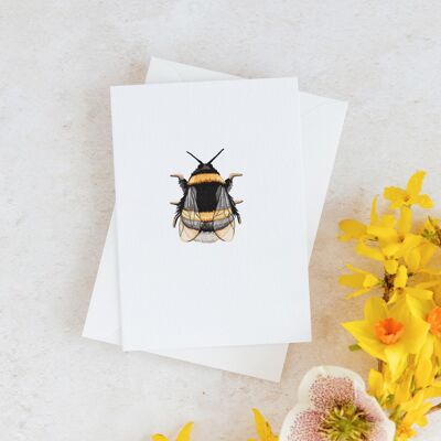 Carte de voeux durable aquarelle Bumble Bee