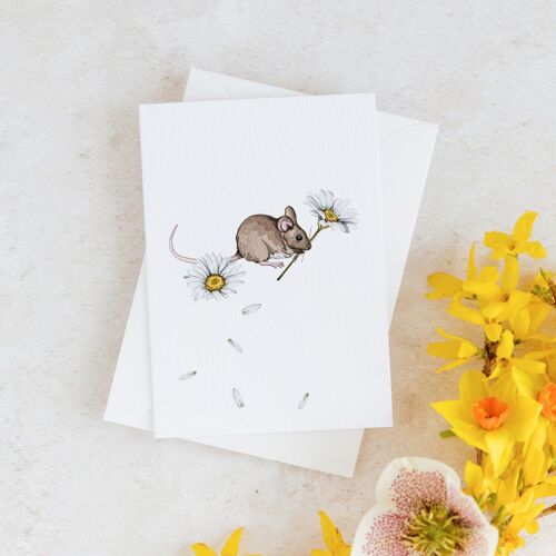Field Mouse Watercolour Sustainable Greetings Card