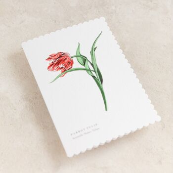 Tulipe aquarelle festonnée durable Carte de vœux 5