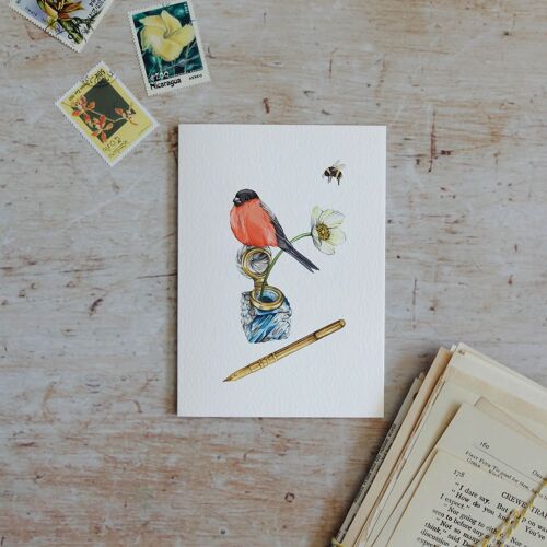 Botanical Bird Watercolour Sustainable Greeting Card