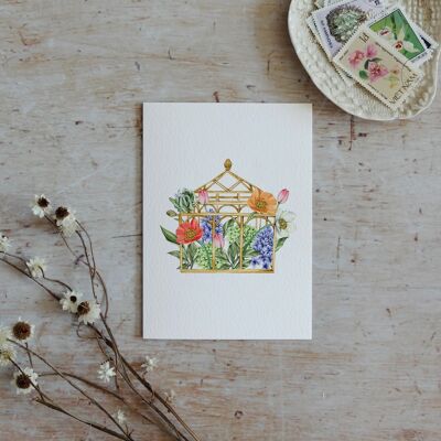 Floral Greenhouse Greetings Card