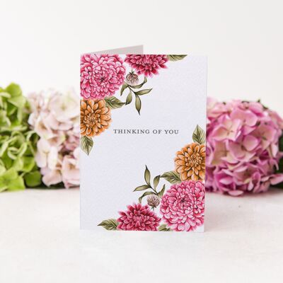 Thinking of You Dahlia Greetings Card