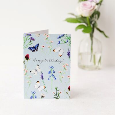 Foiled Summer Garden Floral Greetings Card