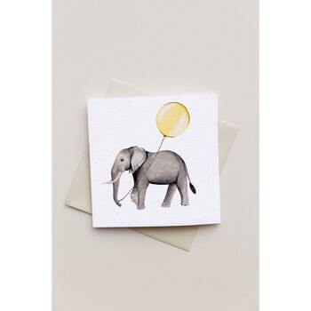 Carte de voeux jaune bébé éléphant concertina 3