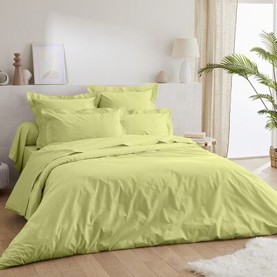 Plain duvet cover 50% cotton percale 50% polyester - 80 thread count - 220x240 - anise
