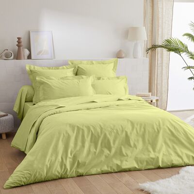 Einfarbiger Bettbezug 50 % Baumwollperkal 50 % Polyester – Fadenzahl 80 – 200 x 200 – Anis