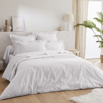 Set of 2 Plain Cotton Percale Pillowcases 80 Thread Count - 65x65 - White
