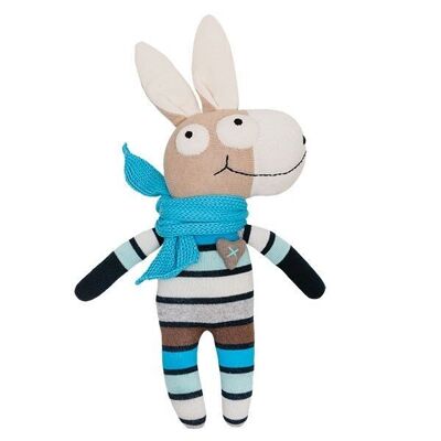 Cuddly toy sock animal donkey midi blue / beige