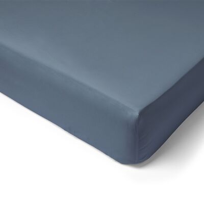 80 Thread Count Cotton Percale Fitted Sheet - 90x190 - 30cm Cap - lagoon blue