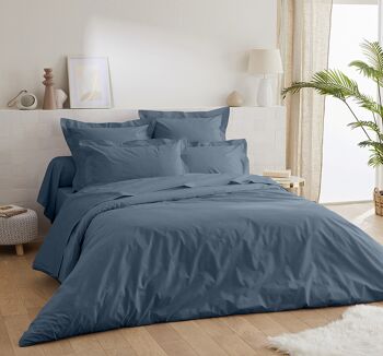 Drap housse Percale de Coton 80 Fils - 140x190 - Bonnet de 30cm - bleu lagon 2