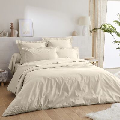 80 thread count cotton percale duvet cover - 220x240 - ecru