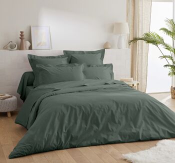 Housse de couette percale de coton 80 fils - 140x200 - vert emeraude