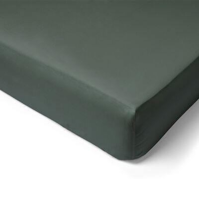 80 Thread Count Cotton Percale Fitted Sheet - 80x200 - 30cm Cap - emerald green