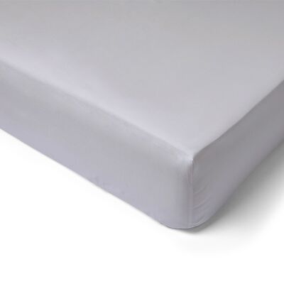 80 Thread Count Cotton Percale Fitted Sheet - 160x200 - 40cm Cap - light gray