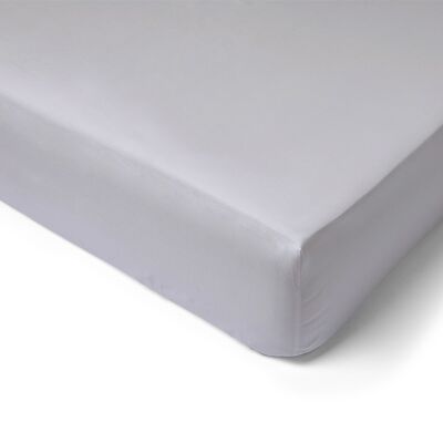 80 Thread Count Cotton Percale fitted sheet for queen size bed - 160x200 - 50cm cap - light gray