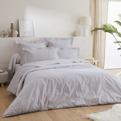 Set of 2 Plain Cotton Percale Pillowcases 80 Thread Count - 50x70 - light gray
