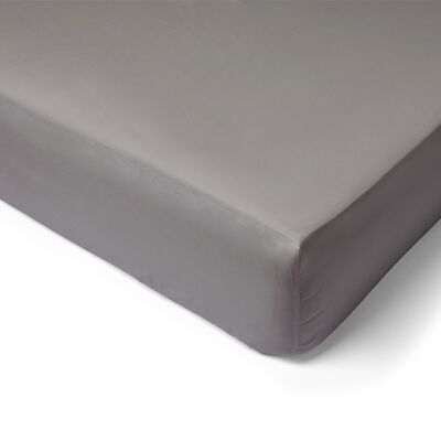80 Thread Count Cotton Percale Fitted Sheet - 140x190 - 40cm Cap - pearl gray