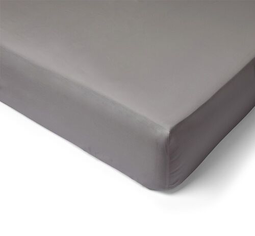 Buy wholesale 80 Thread Count Cotton Percale fitted sheet for queen size  bed - 160x200 - 50cm cap - pearl gray