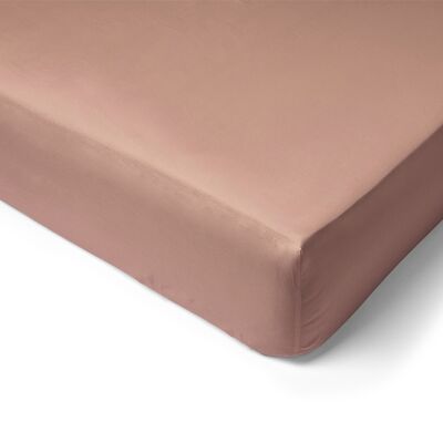 Drap housse Percale de Coton 80 Fils - 80x200 - Bonnet de 30cm - nude