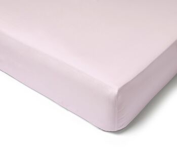 Drap housse Percale de Coton 80 Fils - 160x200 - Bonnet de 40cm - Rose 1