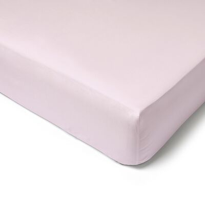 80 Thread Count Cotton Percale Fitted Sheet - 200x200 - 40cm Cap - Pink