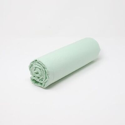 Fitted sheet 50% cotton percale 50% polyester - 80 thread count - cap 28cm - 90x190 - water green