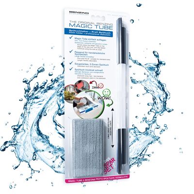 Benzing Water Technology Porta strofinacci per ogni lavello Magic Tube set risparmio con panno in microfibra, plastica, antracite