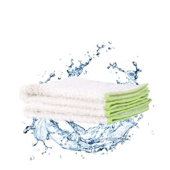 Benzing Water Technology 2x chiffon de nettoyage tout usage en bambou, torchon, durable, respectueux de l'environnement, durable, 28x28cm 2