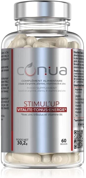 Stimul'up ® MACA + Arginine, Tribulus, Zinc plus Vitamine B1 B2 B6 Stimul Sport | VITALITÉ | TONUS | ÉNERGIE | Testostérone* Végan sans additif Conua qualité Française 3