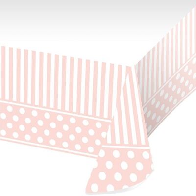 Impresión de borde de mantel de plástico rosa elegante