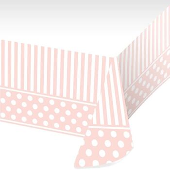 Bordure de nappe en plastique chic rose imprimé
