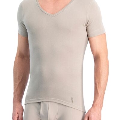 Noshirt Pure - Deep V - invisible khaki